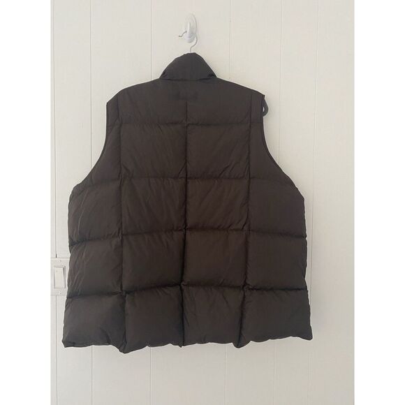 LANDS' END Women's Plus Sz 3X Brown Goose Down Snap Puffer Vest - Picture 3 of 6